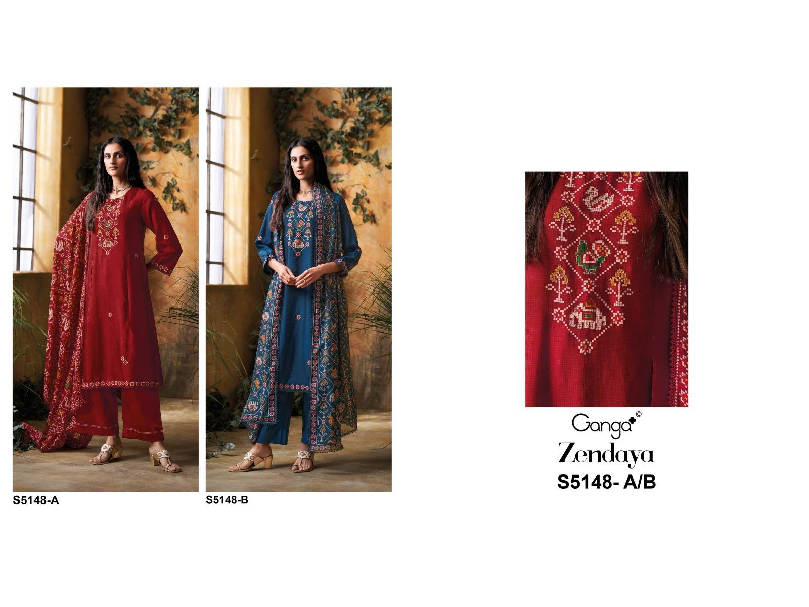 ZENDAYA 5148 SERIES BY GANGA FASHION Beautiful Colourful RUSSIAN SILK Dresses At Wholesale Price